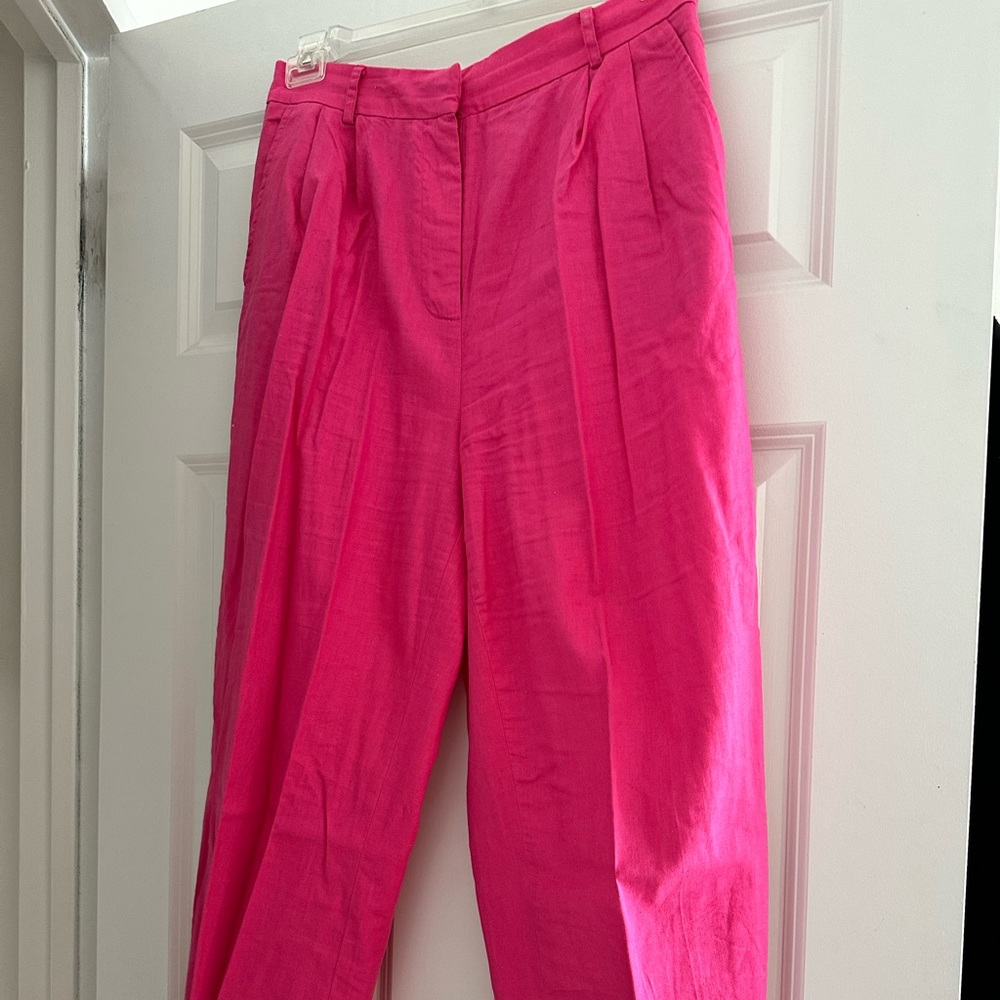 NA-KD PINK LINEN PANTS
